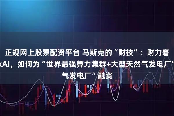 正规网上股票配资平台 马斯克的“财技”:财力窘迫的xAI,如何为“世界最强算力集群+大型天然气发电厂”融资